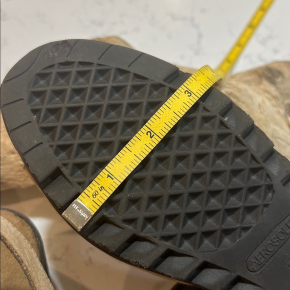 Aerosoles Leather Bogaboo Tan Brown Wedge Sandals Size 9 - Picture 15 of 15